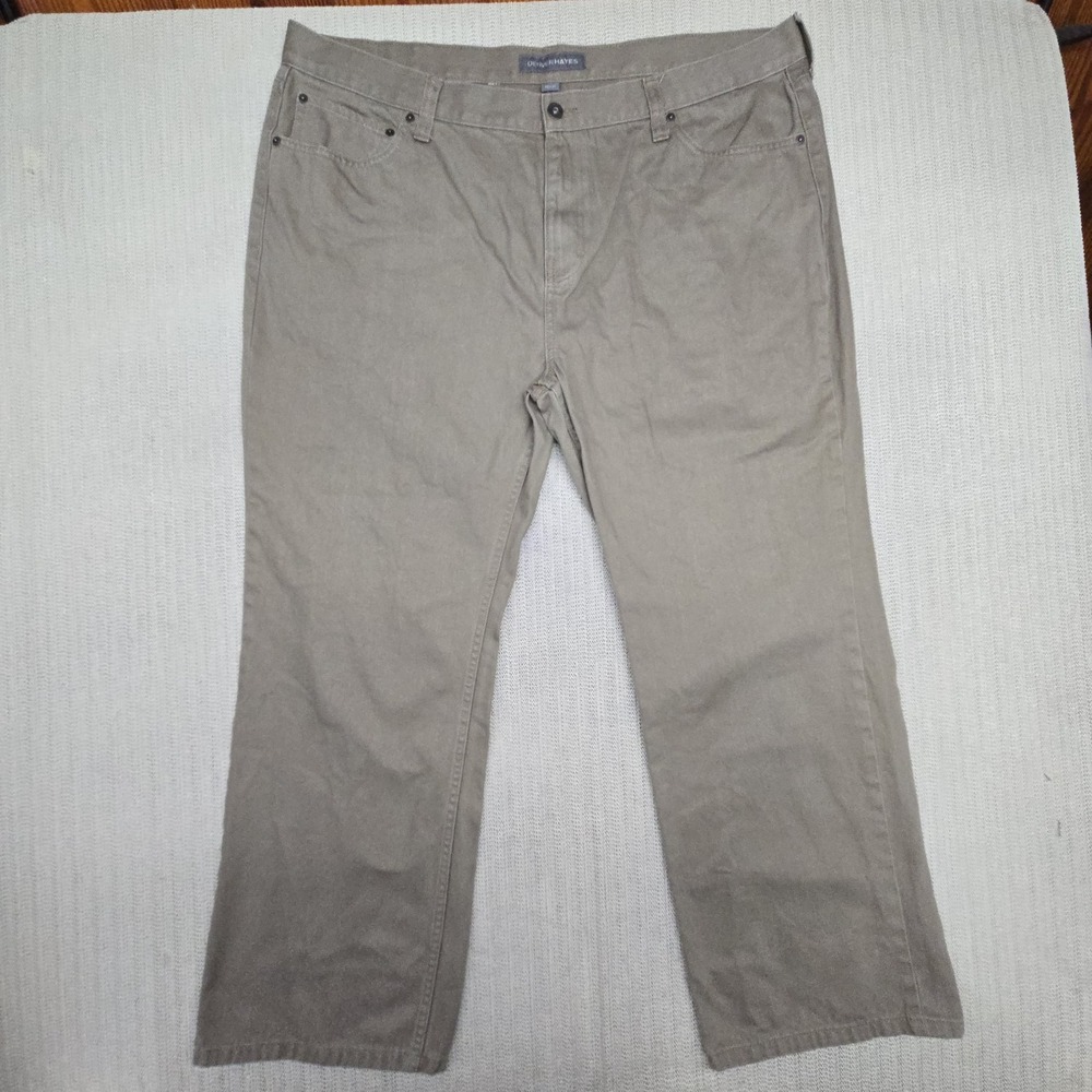 Denver Hayes Jeans Mens 44x30 Beige Relaxed Fit Straight Denim Pants Casual